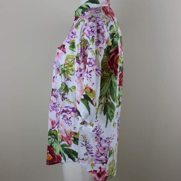 Takeaway Floral Print Short Sleeve Shirt Size M - Picture 5 of 8